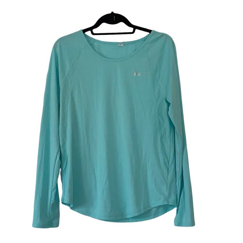 Under Armour Turquoise Crew Neck Loose Fit Long Sleeve Shirt Medium NEW